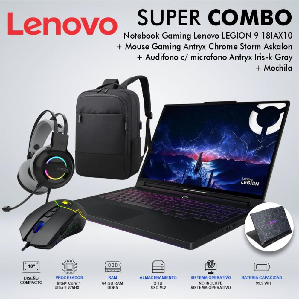 LAPTOP LENOVO LEGION 9 18IAX10 Ultra 9 275HX MEMORIA 64GB DISCO 2TB SSD M2 83EY000PLMCDSPE