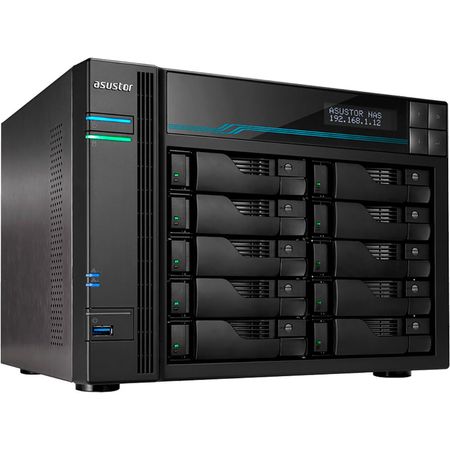 Asustor Lockerstor 10 - Servidor NAS de 10 Bahías con CPU Intel ATOM C3538, 8GB RAM, 10GbE y RAID 1542275-REG