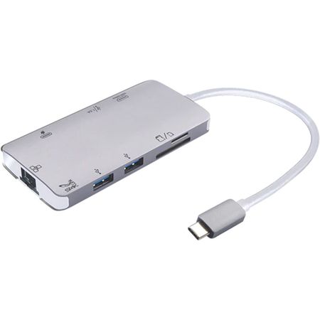 Estación de Acoplamiento Multi-Puerto USB-C 8 en 1 SMK-Link (Gris Espacial) - Conector Host USB-C, 3 1795309-REG