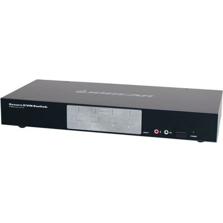 IOGEAR Switch KVM Seguro de DVI Dual-Link de 4 Puertos con Soporte para USB, Audio y Micrófono, Comp 833239-REG