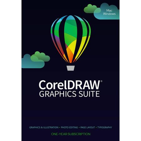 Corel Graphics Suite para Windows/Mac (Caja, Suscripción de 1 Año) - Incluye CorelDRAW, Corel PHOTO- 1691080-REG