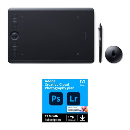 Wacom Intuos Pro Tableta Gráfica Creativa con Pen Wacom Pro 2 y Paquete de Fotografía Adobe Creative 1633750-REG