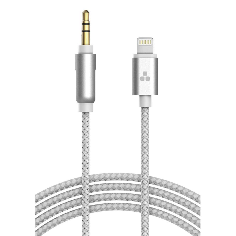 Cable Aux de 3.5mm a Lightning Thore (1.2m, Blanco) - Certificado Apple MFi, Diseñado para Durabilid