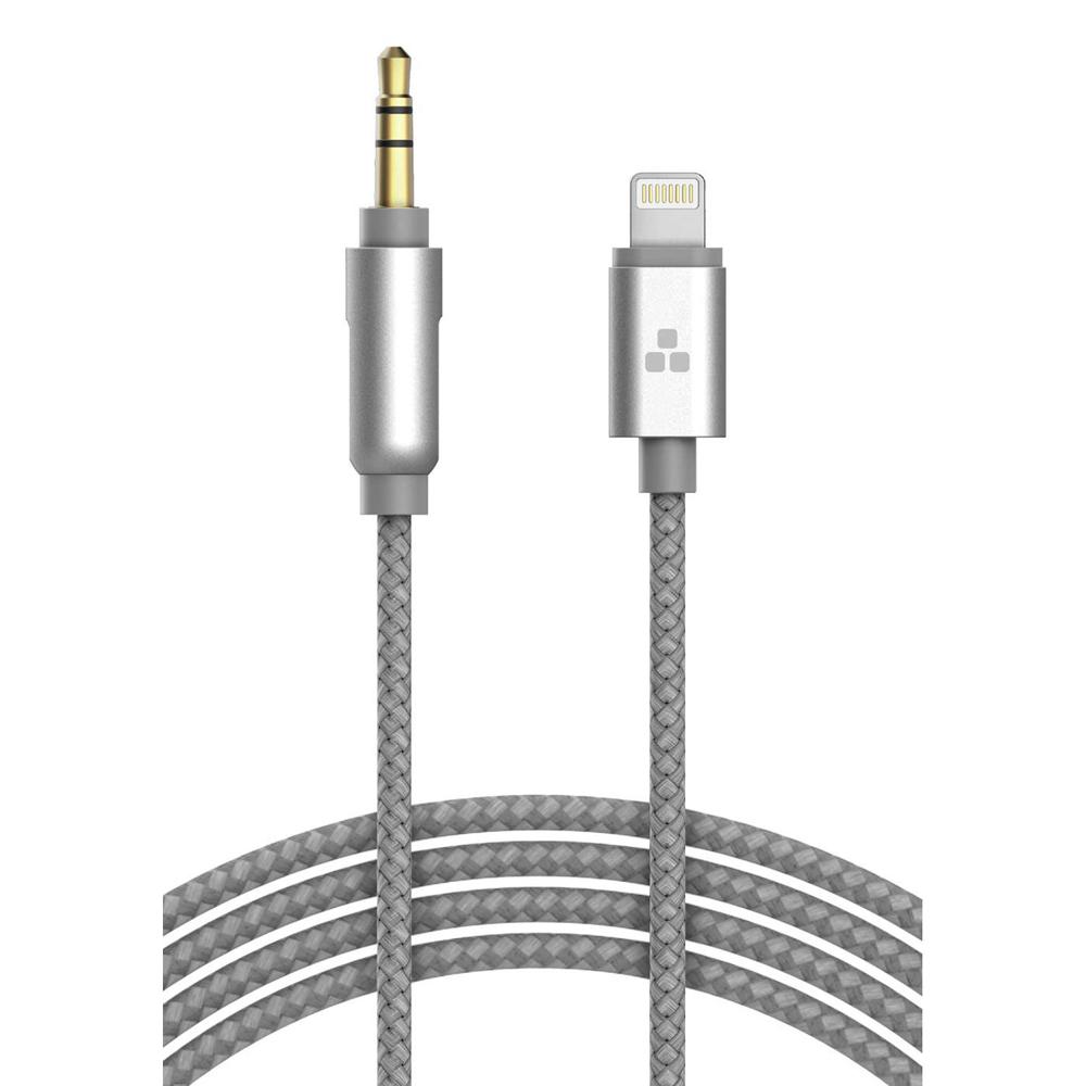 Cable Aux de 3.5mm a Lightning Thore (1.2m, Gris) - Certificado Apple MFi, Diseñado para Durabilidad