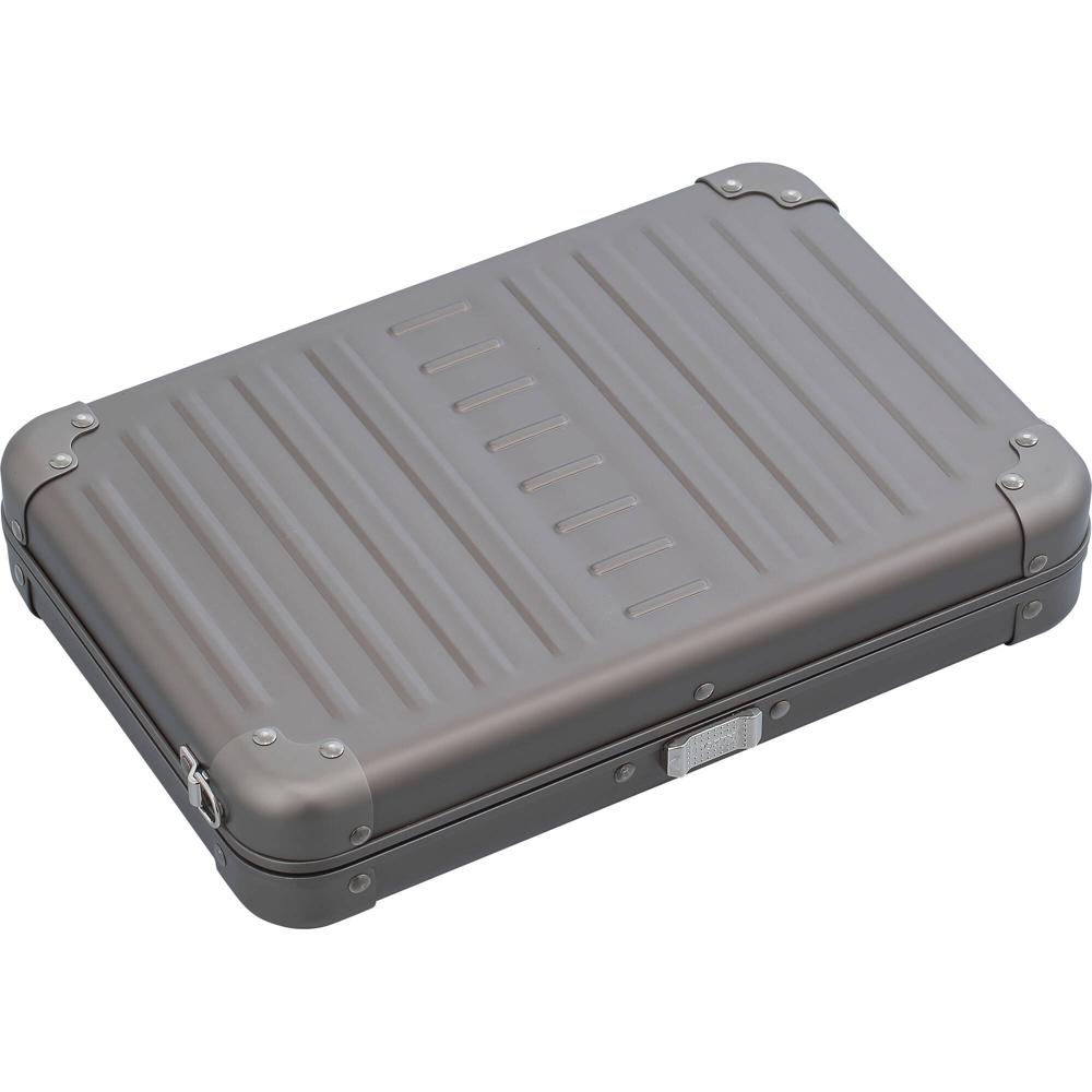 Bolso Cruzado de Aluminio Aleon (Grande, Bronce) - Protección Dura, Interior con 3 Bolsillos, Correa