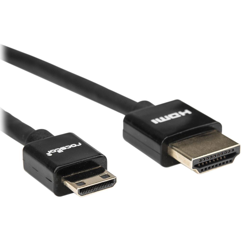 Cable Mini-HDMI a HDMI Rocstor Slim de Alta Velocidad con Ethernet (3') - Soporta hasta 4K UHD, Cond