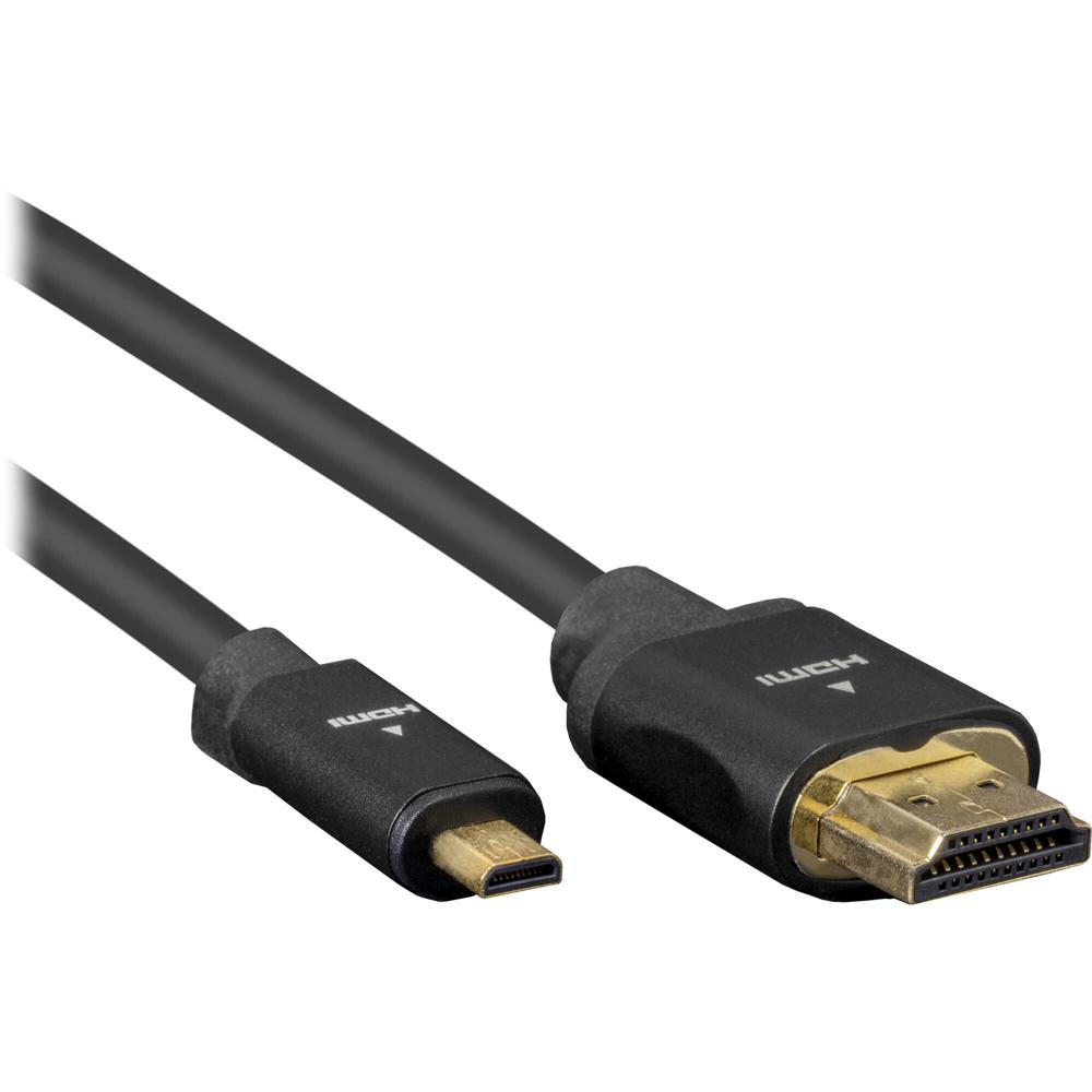 Cable Micro-HDMI a HDMI Pearstone HDD-206 de Alta Velocidad con Ethernet (6') - Soporta Resoluciones