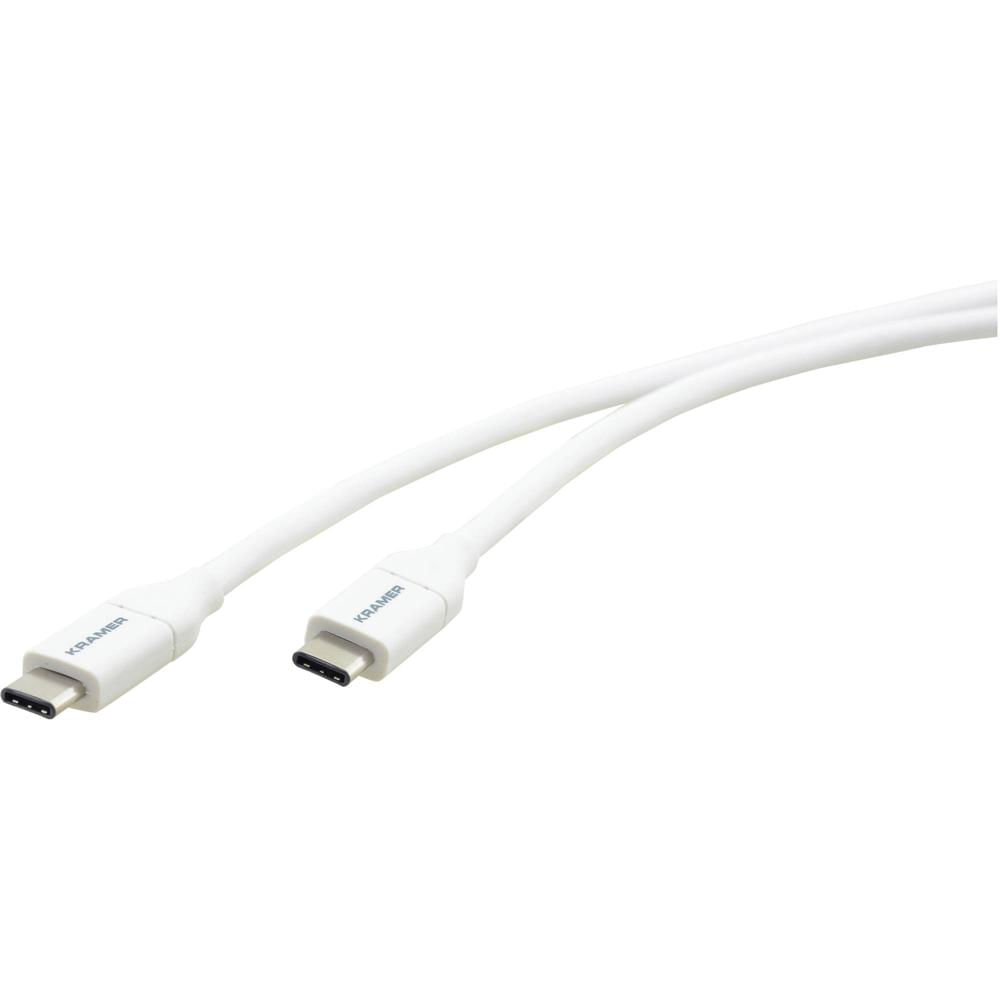 Cable Kramer USB-C a USB-C 3.2 Gen 2 Macho (3', Blanco) - Conectores Macho USB-C, Hasta 10 Gb/s, 3A,