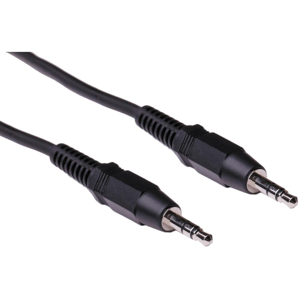 Cable Pearstone Estéreo Mini Macho a Mini Macho (Negro, 15') - Ideal para Aplicaciones Auxiliares