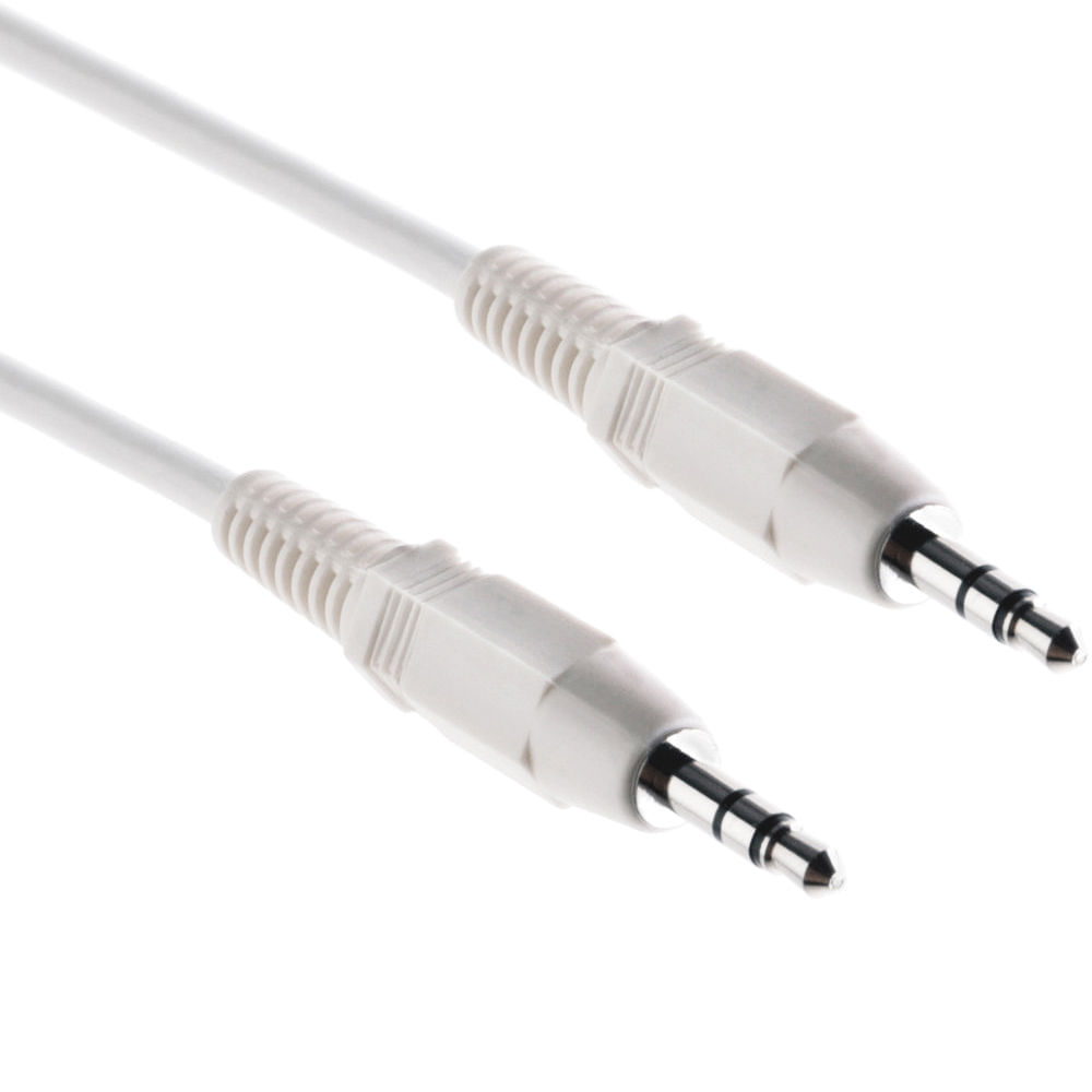 Cable Pearstone Estéreo Mini Macho a Mini Macho (Blanco, 50') - Ideal para Aplicaciones Auxiliares