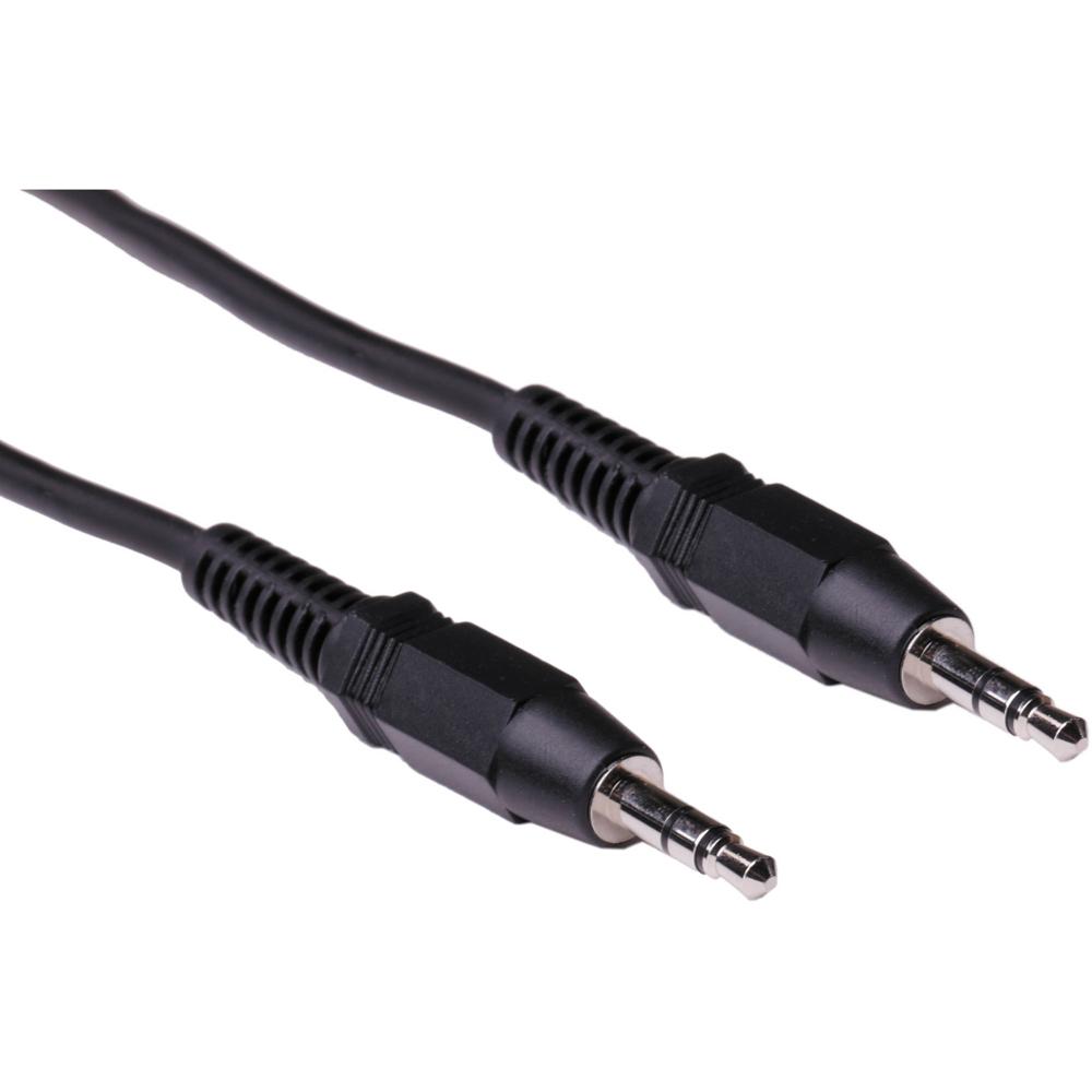 Cable Pearstone Estéreo Mini Macho a Mini Macho (Negro, 25') - Ideal para Aplicaciones Auxiliares