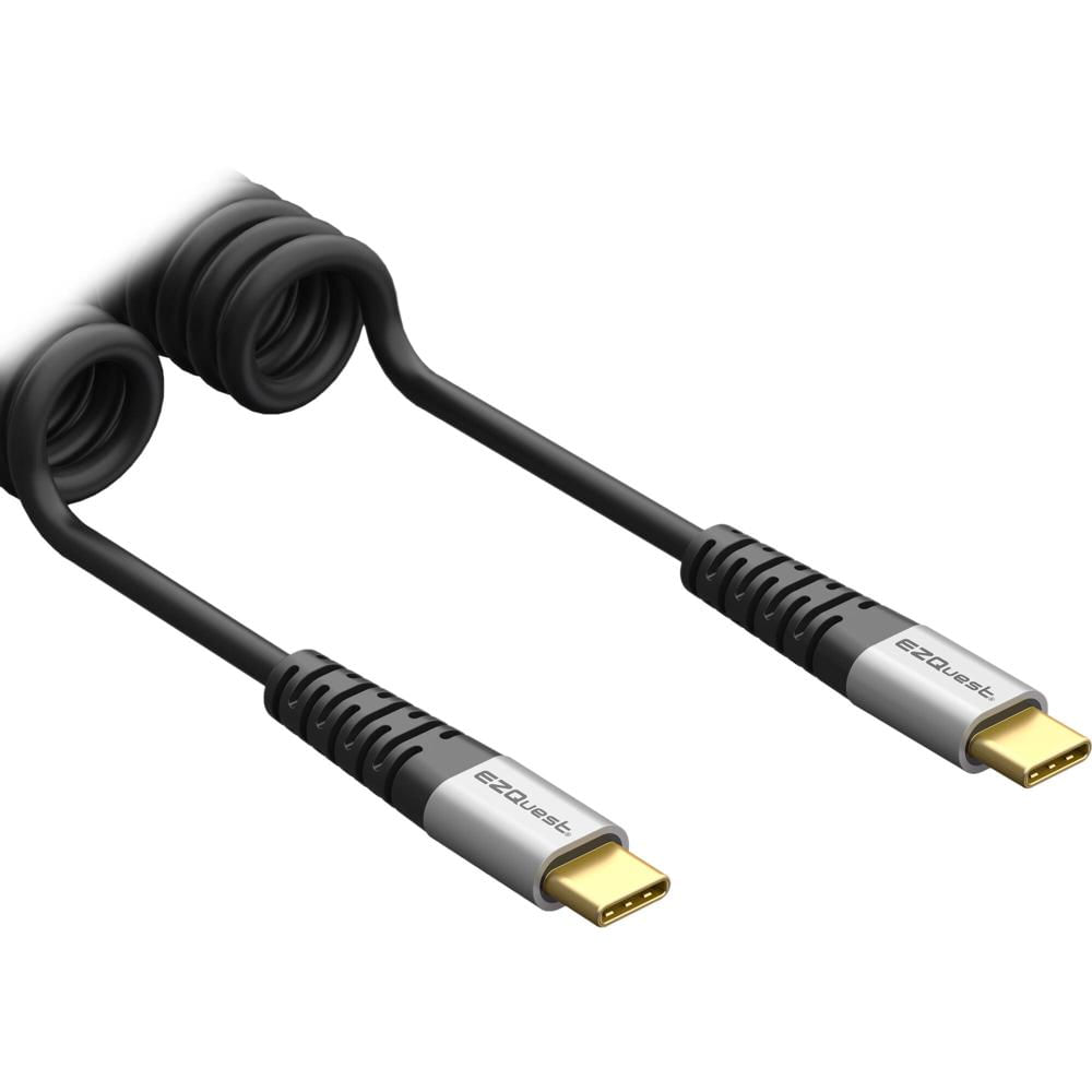 EZQuest DuraGuard Cable USB-C 2.0 Male a Male de Carga y Sincronización (4.9') - 480 Mb/s, 100W, Dis