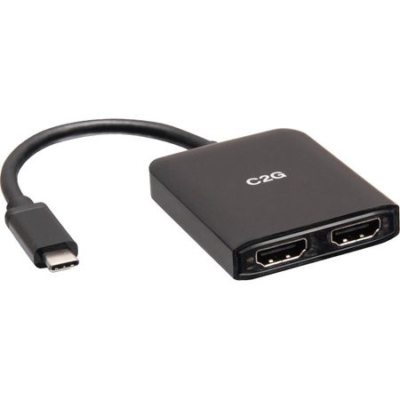 C2G Hub de Pantalla Dual HDMI MST USB-C 4K a 60 Hz con Audio Estéreo y Soporte DP Alt Mode 1783410-REG