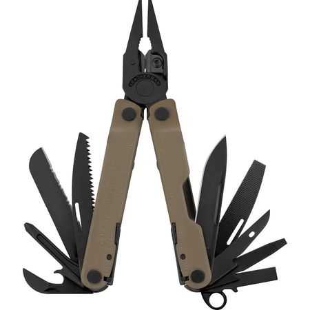 Leatherman Rebar Multi-Herramienta con Funda de Nylon Negra (Coyote Tan) - 17 Herramientas, Construc 1678383-REG