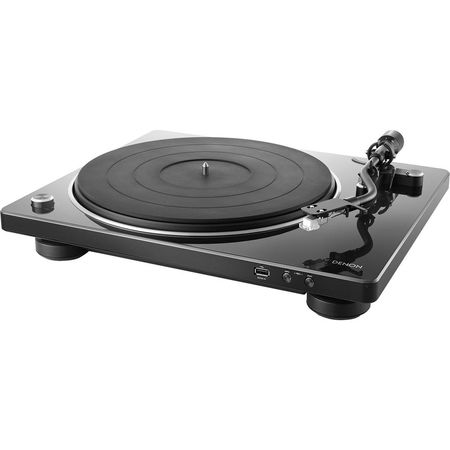 Tocadiscos Estéreo Denon DP-450 con USB (Negro) - Reproduce Discos de 33 1/3, 45 y 78 rpm, Ecualizad 1435822-REG