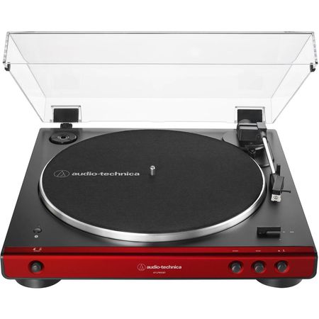 Tocadiscos Estéreo Audio-Technica AT-LP60XBT con Bluetooth (Rojo y Negro) - Reproduce Vinilos 33 1/3 1453367-REG