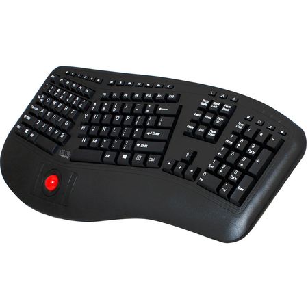 Teclado Ergonómico Inalámbrico Adesso Tru-Form 3500 con Trackball - Conexión RF 2.4 GHz, Teclas de M 1260304-REG