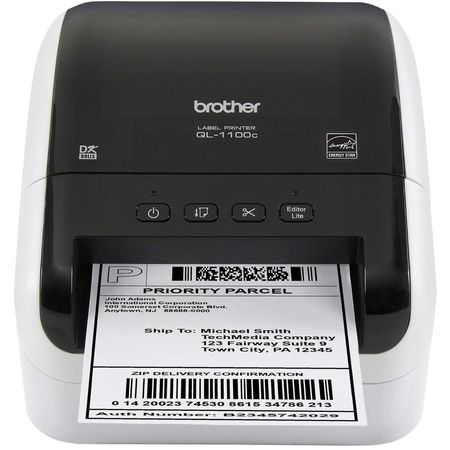 Impresora de Etiquetas Profesional Brother QL-1100C - Conexión USB, Imprime Etiquetas de Hasta 4