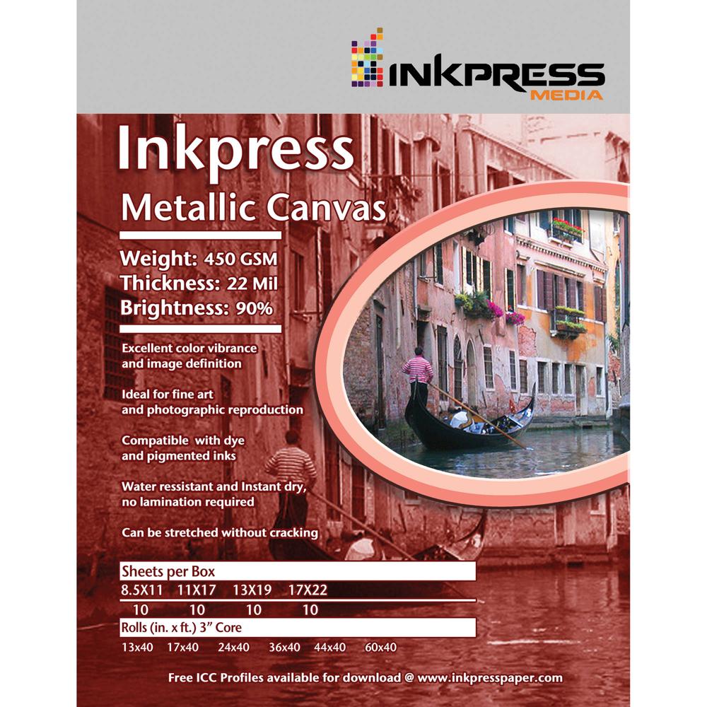 Lienzo Metálico Inkpress Media (13 x 19"", 10 Hojas) - 35% Algodón, 65% Poliéster, 450 gsm, 22 mil, 9
