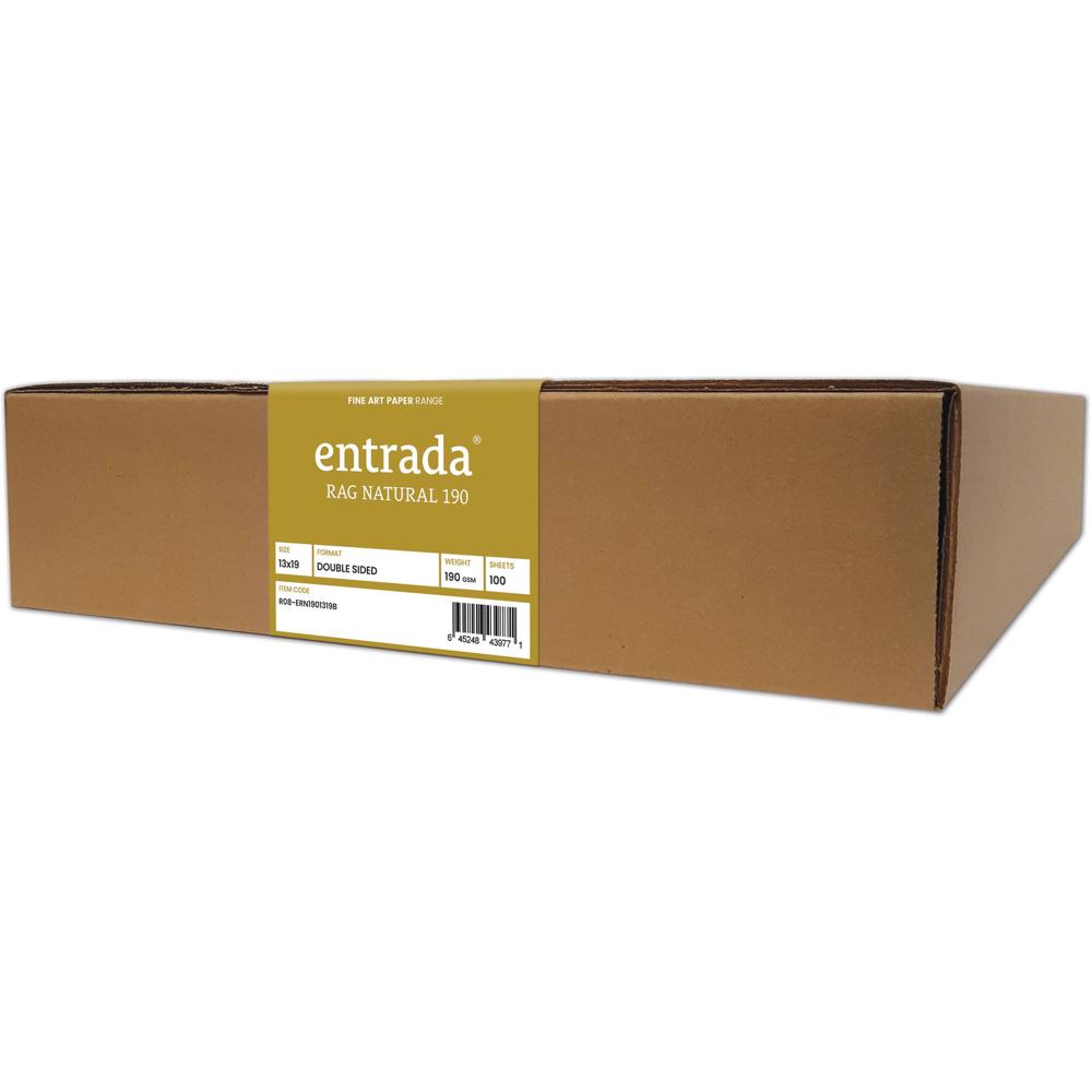 Moab Entrada Rag l 190 Paper (13 x 19"", 100 Hojas) - 100% Fibra de Algodón, 190 gsm, Acabado M