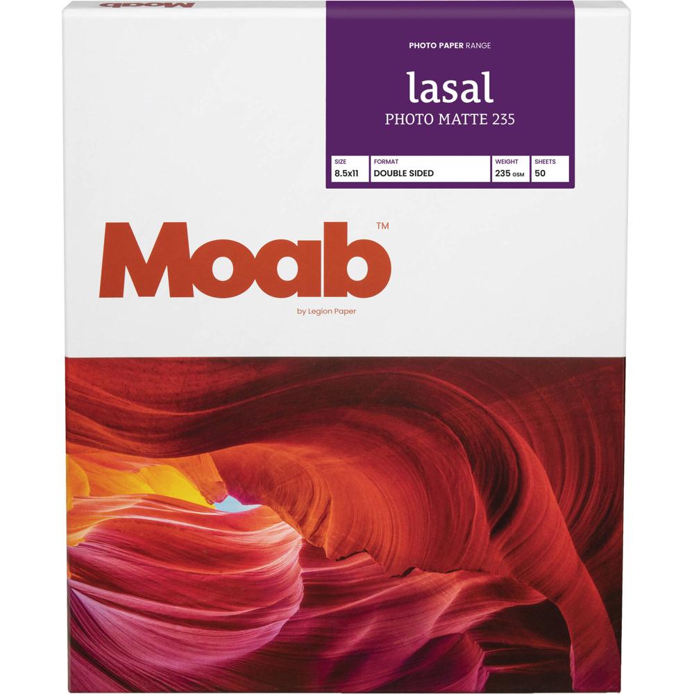 Moab Lasal Photo Matte 235 (8.5 x 11"", 50 Hojas) - Papel Libre de Ácido y Lignina, Doble Cara, Blanc