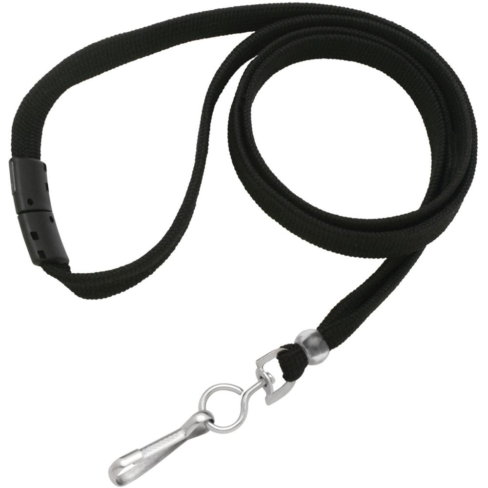 Lanyard de Seguridad BRADY PEOPLE ID 3/8"" con Gancho Giratorio (Negro, Paquete de 100) - Diseño Desp