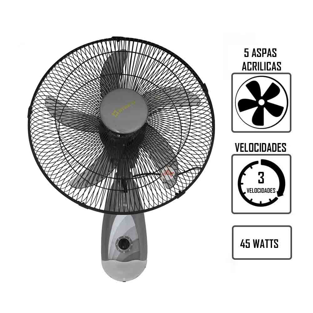 Ventilador de Pared 5 Aspas Acrílicas Imaco FW450