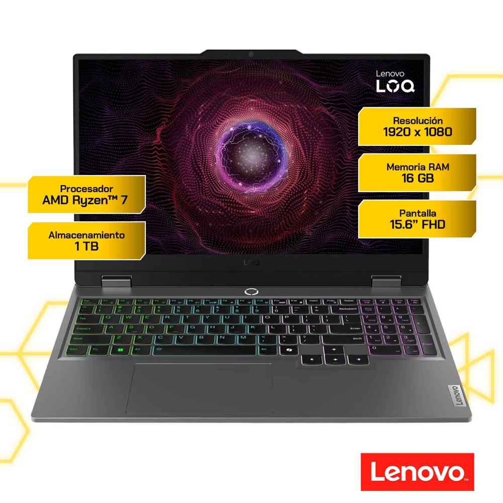 Laptop Gaming Lenovo LOQ 15ARP9 Ryzen 7 RTX 4060 16GB RAM 1TB SSD 15.6' FHD 144Hz