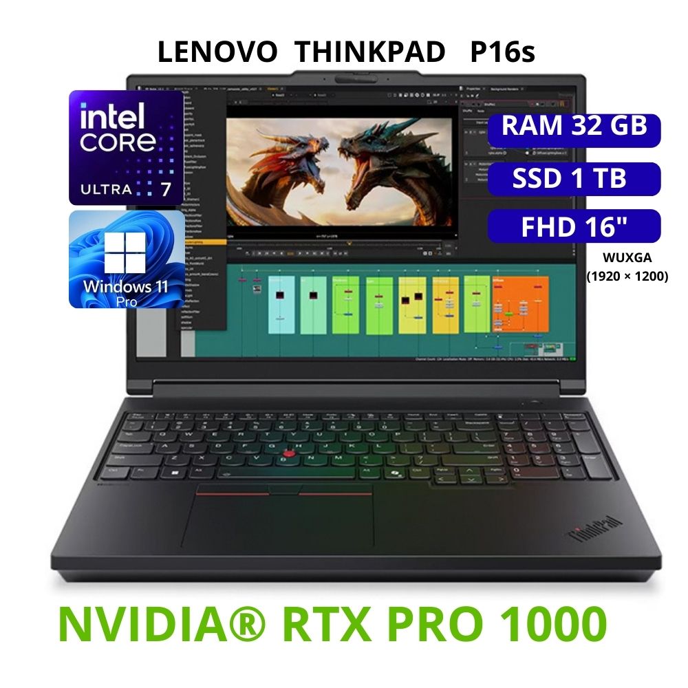 LAPTOP LENOVO THINKPAD P16 GEN 4 INTEL CORE ULTRA 7 255H  Ram 32 GB SSD 1TB - 21QW000CLM