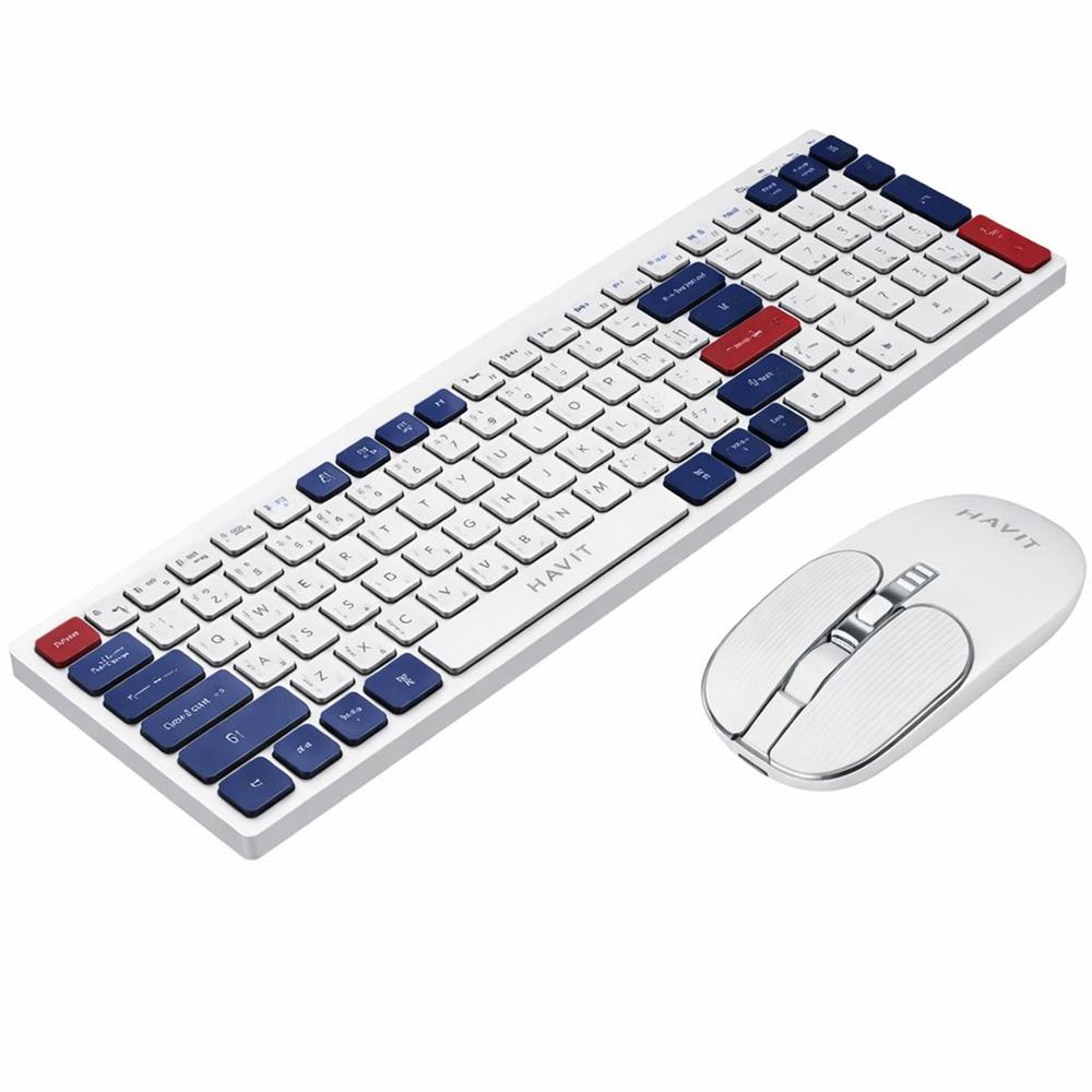 Combo Teclado y Mouse Inalámbrico HAVIT KB830WBSP Doble Conectividad 2.4GHz  Bluetooth