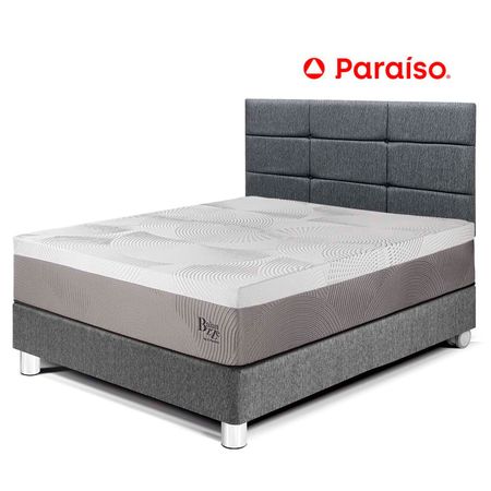 Dormitorio Royal Balanzze 1.5 Plazas Cabecera Blocks Gris