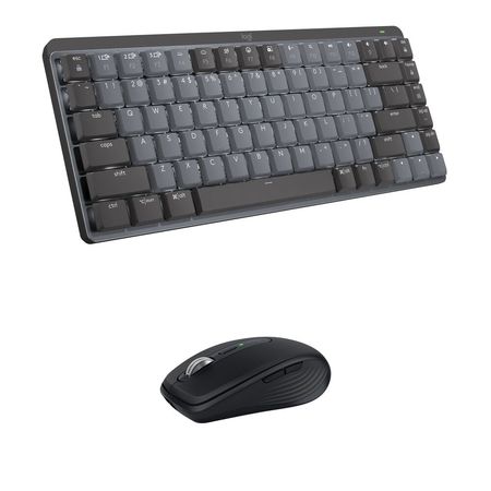 Teclado Mecánico Mini Inalámbrico Logitech MX y Ratón MX Anywhere 3S (Clicky, Gris / Negro) - Conect 1772222-REG