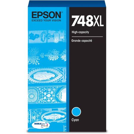 Cartucho de Tinta Cian de Alta Capacidad Epson DURABrite Pro 748XL - Compatible con Impresoras WorkF 1752787-REG