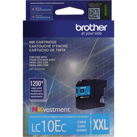 Cartucho de Tinta Cian Brother LC10EC INKvestment de Alto Rendimiento para Impresora MFC-J6925DW - R 1174270-REG
