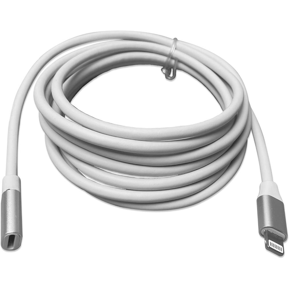 Cable de Extensión Lightning MicW (6.6', Blanco) - Conexiones Macho a Hembra, Compatible con Micrófo