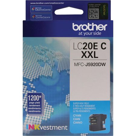 Cartucho de Tinta Cian Brother LC20EC INKvestment de Alto Rendimiento para Impresora MFC-J5920DW - R 1174266-REG