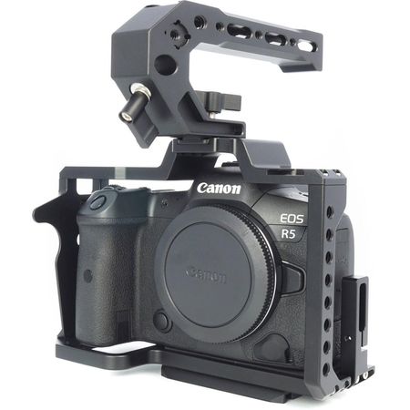 CAME-TV Jaula para Cámara + Kit de Mango Superior para Canon EOS R5/R6 - Jaula Ajustada, Abrazadera 1684088-REG