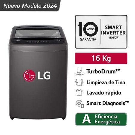 LAVADORA LG 16 KG WT16BVTB TURBODRUM CARGA SUPERIOR NEGRO