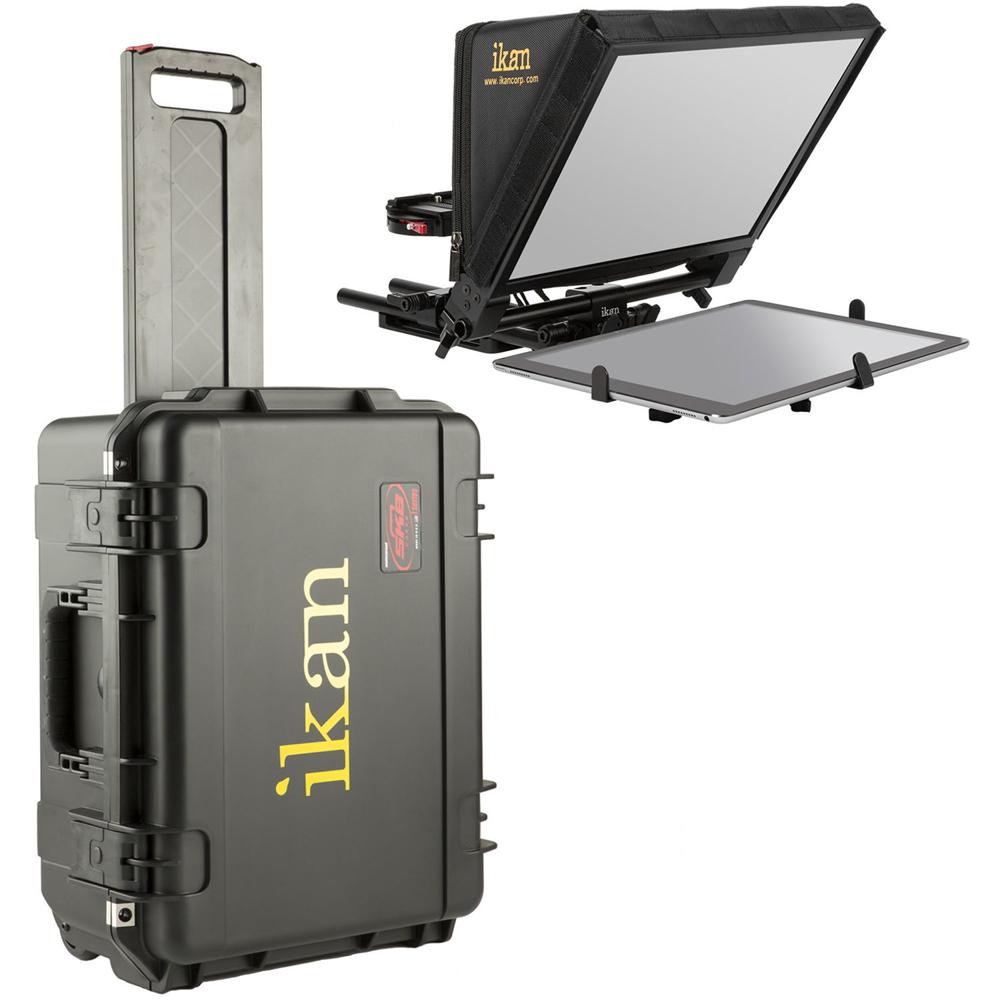 Kit de Viaje Teleprompter ikan PT-ELITE-Pro con Estuche Duro Rodante - Soporta Tablets de 9 x 6"" a 1