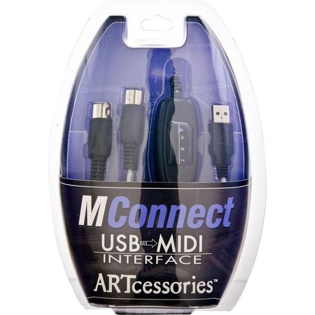 ART MConnect - Cable USB a MIDI con Interfaz para Dispositivos MIDI, Cables MIDI I/O Separados, Indi 758429-REG