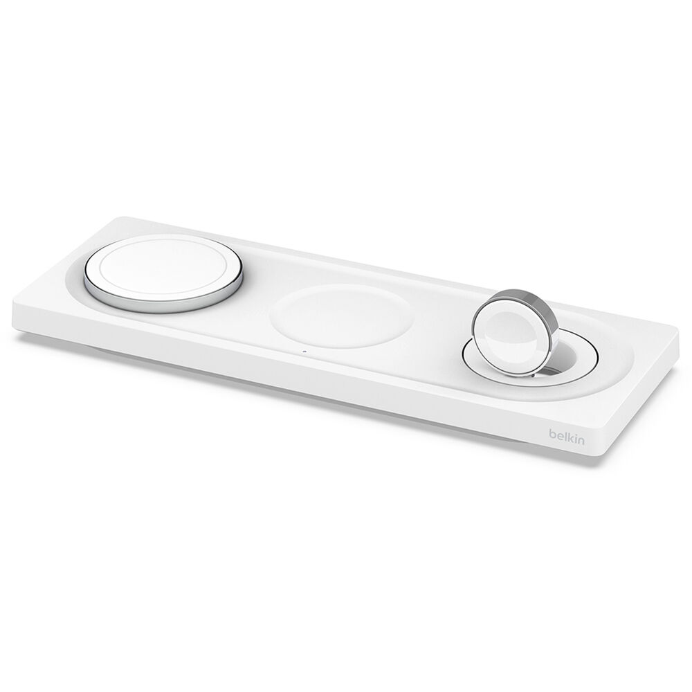 Base de Carga Inalámbrica 3 en 1 Belkin BoostCharge Pro (Blanco) - Carga  MagSafe 15W para iP