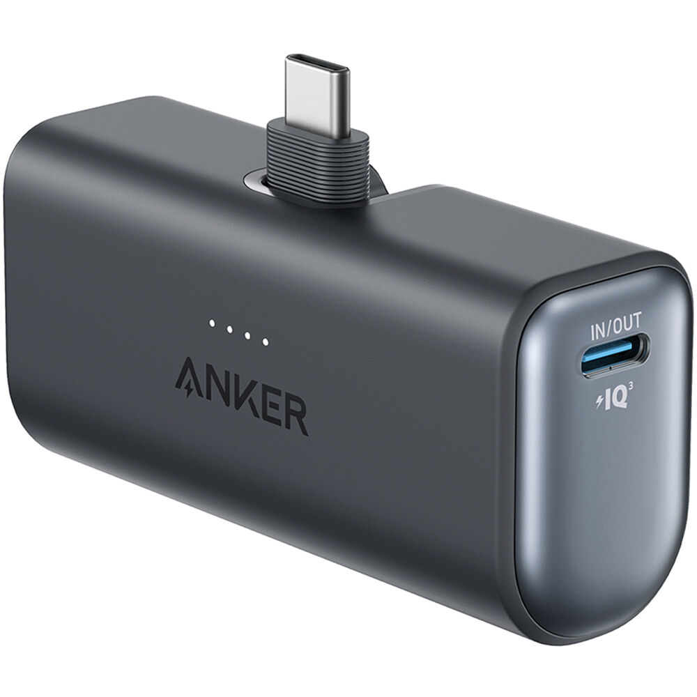 ANKER Nano Power Bank 5000mAh, 22.5W - Carga Rápida de Dos Puertos, Conector USB-C Plegable, Tecnolo