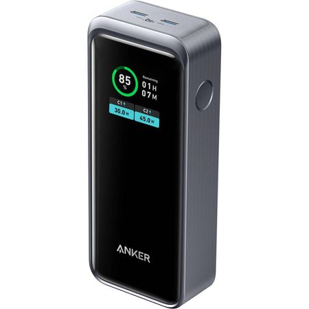 ANKER Power Bank de 2 Puertos 130W con Pantalla LCD (12,000mAh, Negro) - Carga 2 Dispositivos Simult 1802310-REG
