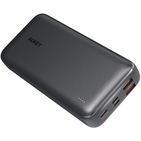 AUKEY Power Bank Portátil Multi-Puerto (20,000mAh) - Entrada Lightning, Micro-USB, USB-C, Salidas US 1718443-REG