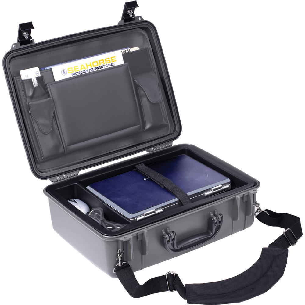 Funda para Laptop Seahorse 720CC con Organizador de Tapa y Bandeja para Laptop (Gris Gunmetal) - Ace