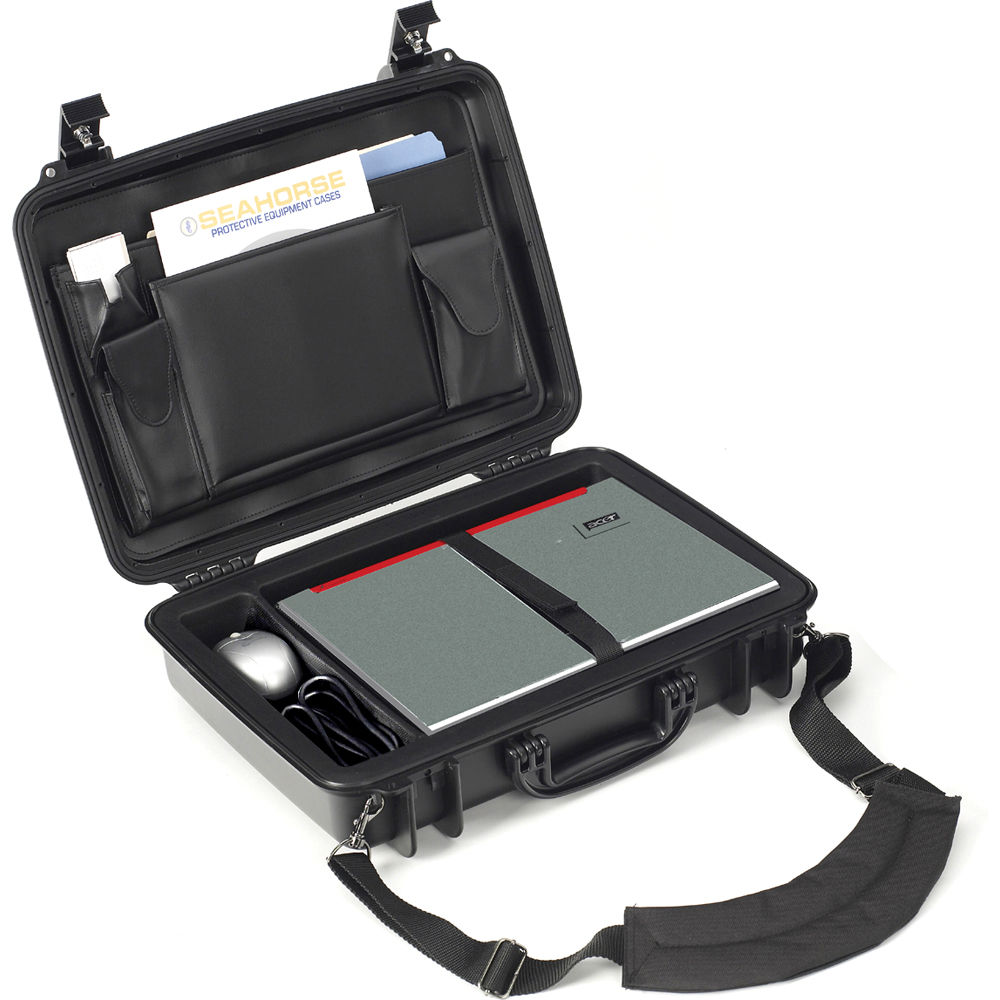 Funda para Laptop Seahorse 710CC con Organizador de Tapa y Bandeja para Laptop (Negro) - Soporta Lap