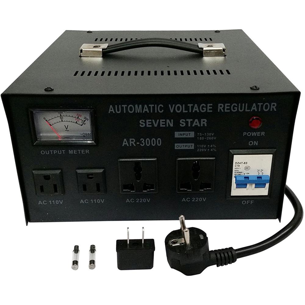 Regulador de Voltaje Automático Sevenstar AR-3000 para Electrónica de 3000W - Adaptador de Enchufe I