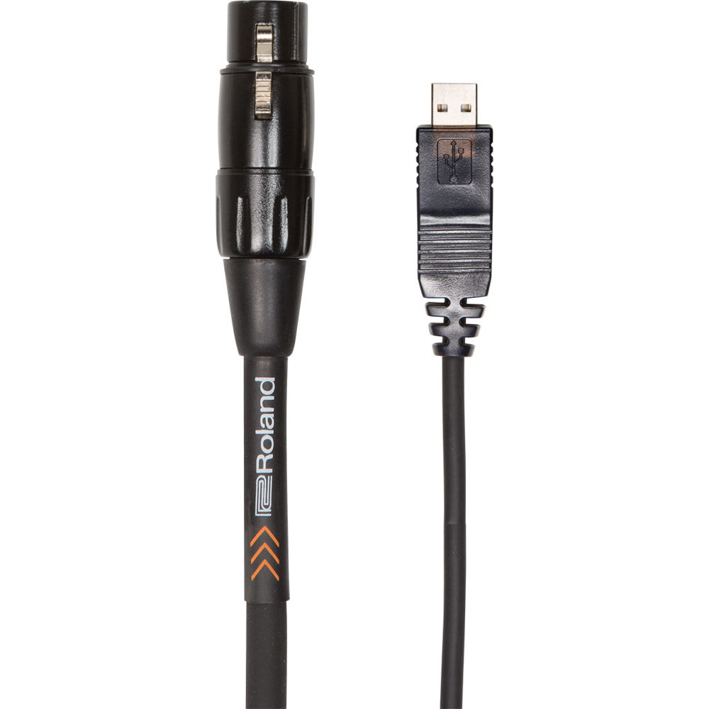 Roland RCC-10-USXF Cable Mic XLR F a USB Tipo A (10') - Conexión para Micrófonos Dinámicos y de Bate