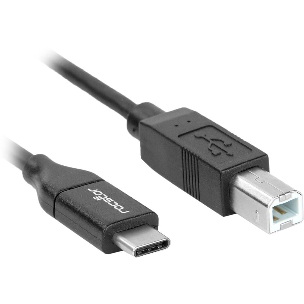 Rocstor Cable USB-C a USB-B 2.0 Macho (Negro, 6') - Convierte Dispositivos USB-B a USB-C y Permite e