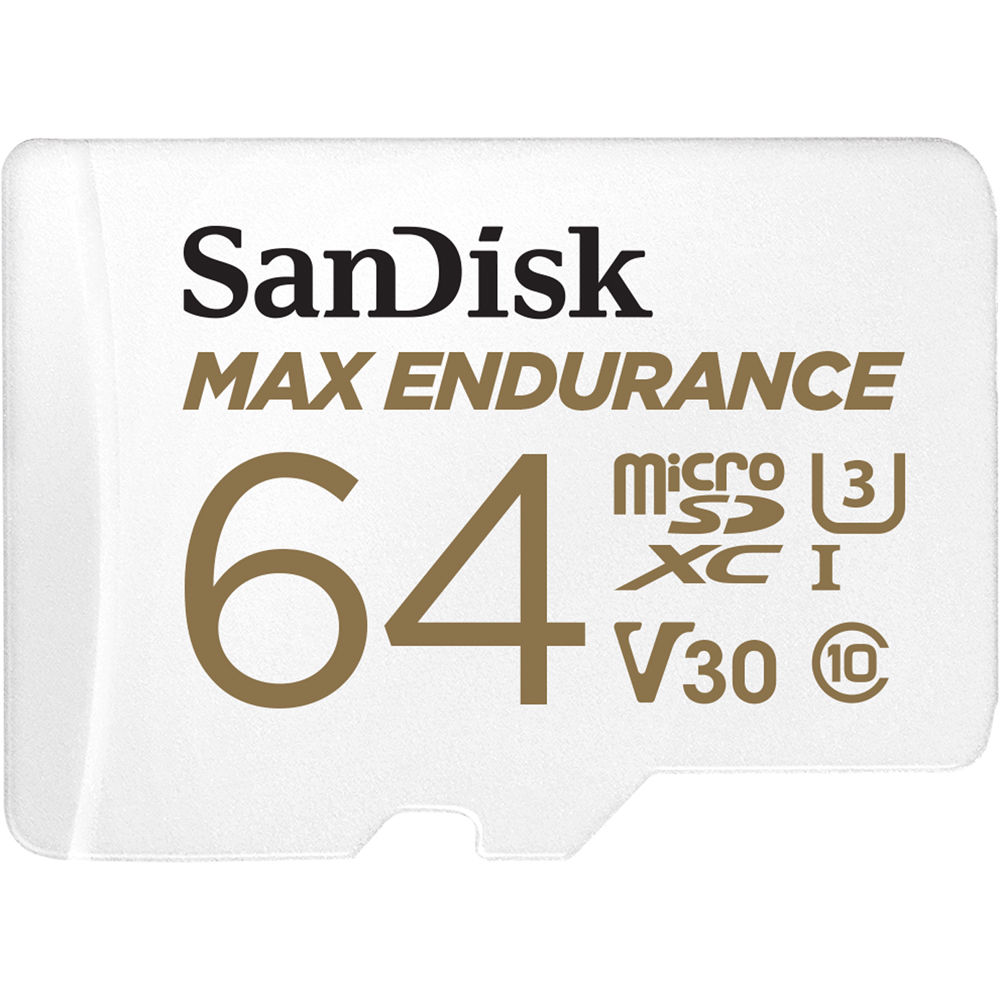 SanDisk 64GB MAX ENDURANCE UHS-I microSDXC - Tarjeta de Memoria con Adaptador SD, Velocidades de Lec